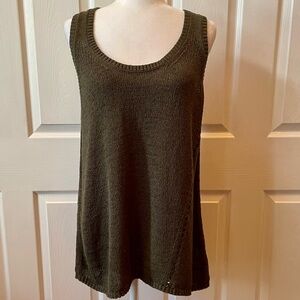 Olive Green Sleeveless Knit Top Size XL